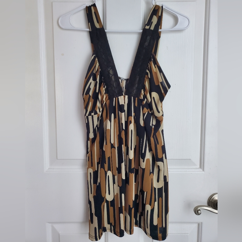 Brown, Tan, Black Dress Tank